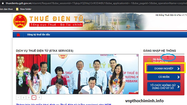 truy cập vào trang thuedientu.gdt.gov.vn 