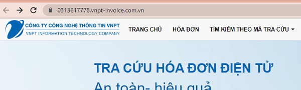 Truy cập vào trang website tải hóa đơn