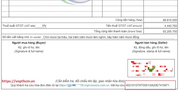 Tra cứu hóa đơn điện tử VNPT bằng mã tra cứu hóa đơn