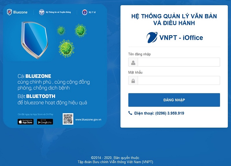 đăng nhập phần mềm VNPT Eoffice