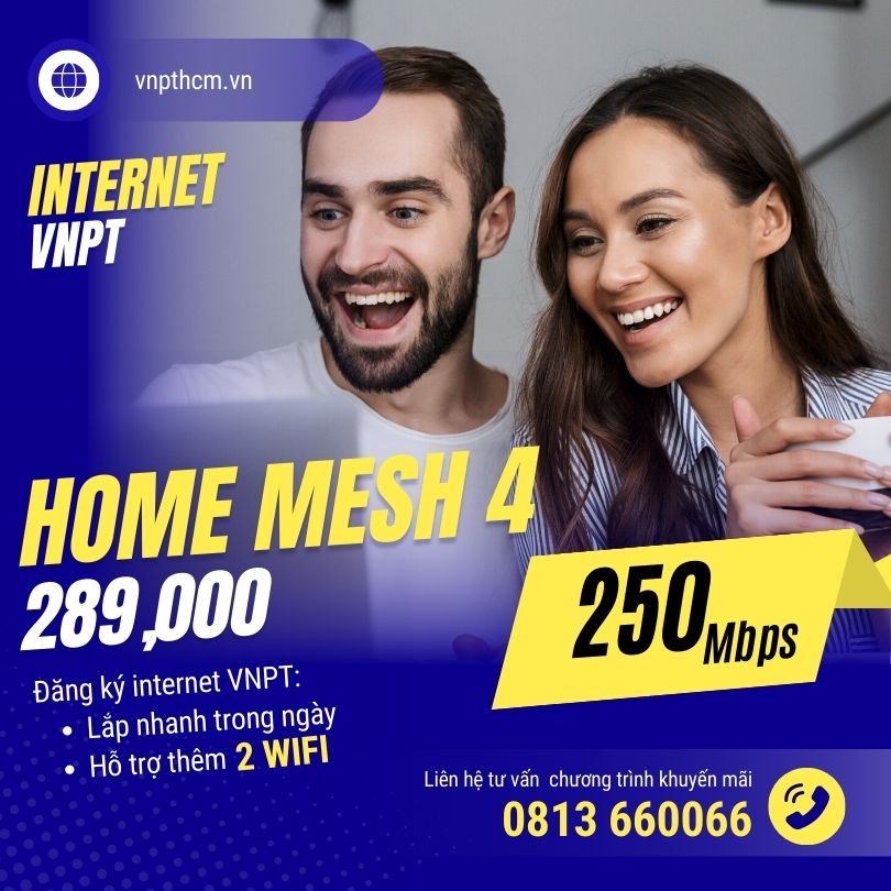 Gói cước Home MESH 4 VNPT - 250Mbps - 3 WIFI